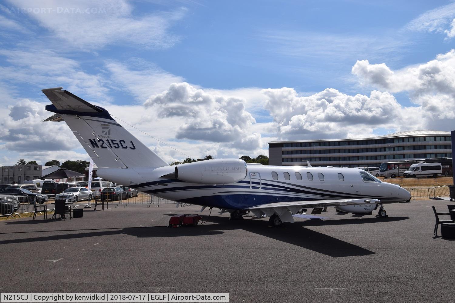 N215CJ, 2016 Cessna 525C CitationJet CJ4 C/N 525C-0215, On static display at FIA 2018.
