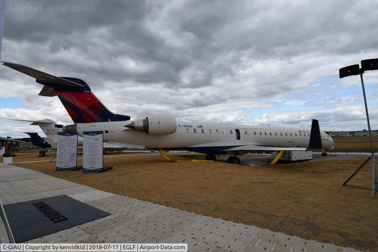 C-GIAU, 2018 Bombardier CL-600-2D24 CRJ-900 C/N 15449, On static display at FIA 2018. To be delivered to Delta.