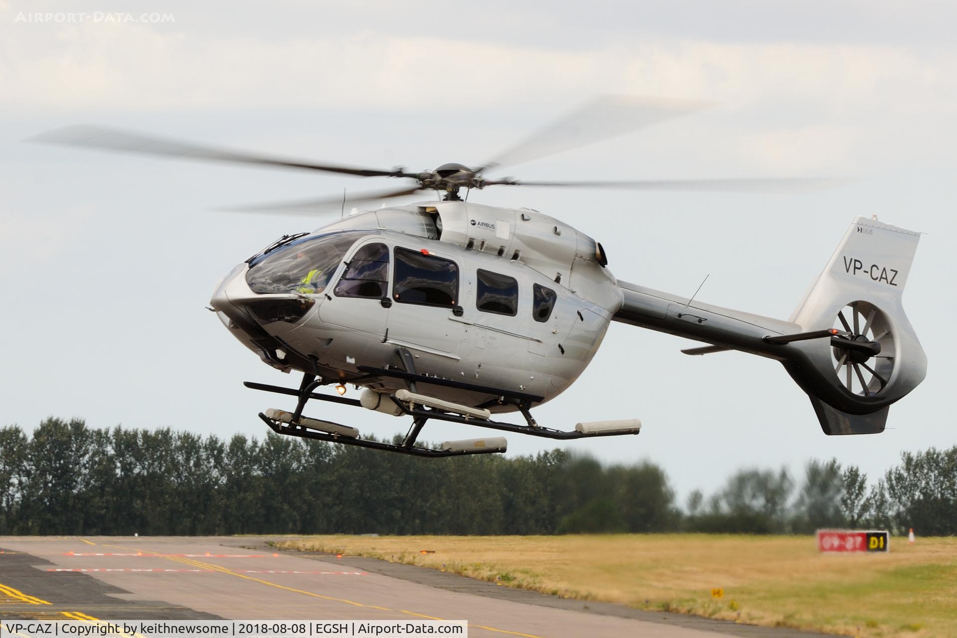 VP-CAZ, 2016 Airbus Helicopters H-145 C/N 20049, Arriving at Norwich.