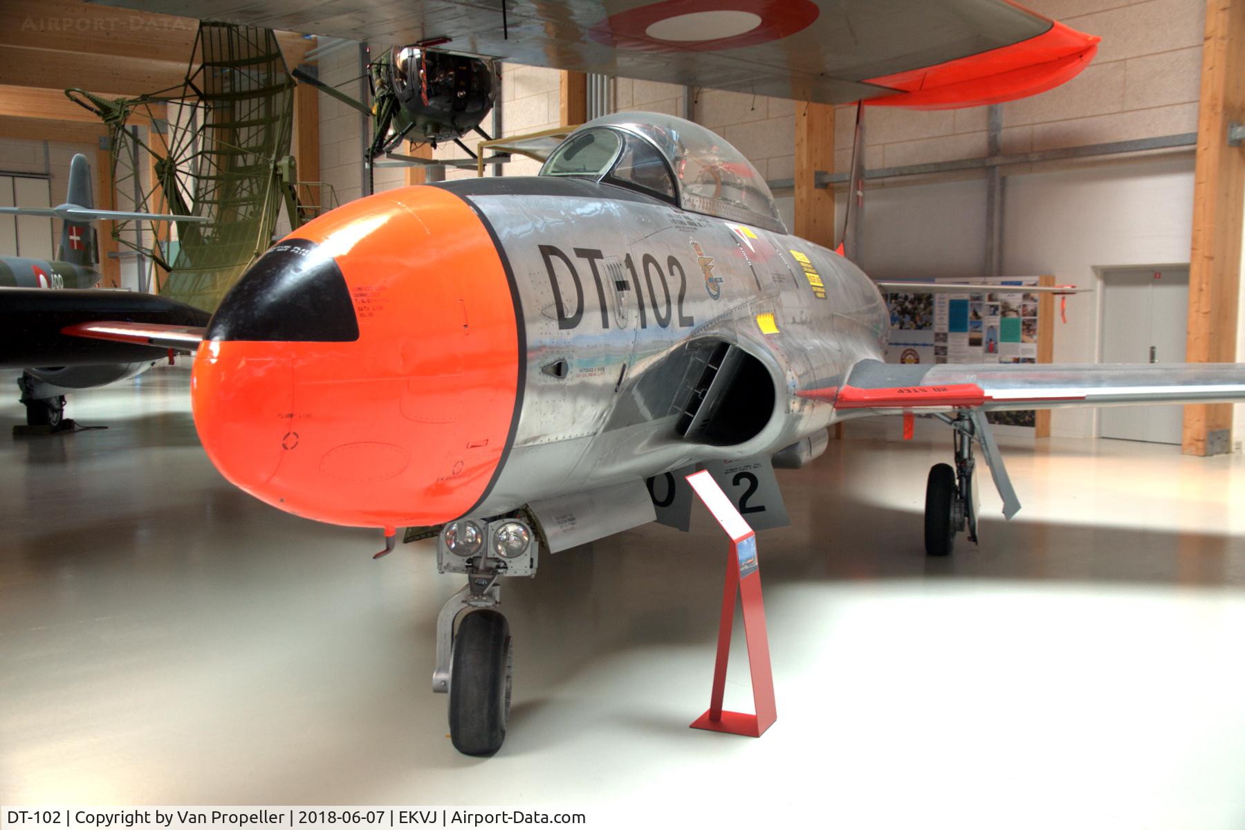 DT-102, 1951 Lockheed T-33A Shooting Star C/N 580-6886, Royal Danish Air Force Lockheed T-33A preserved in Danmarks Flymuseum at Stauning airport