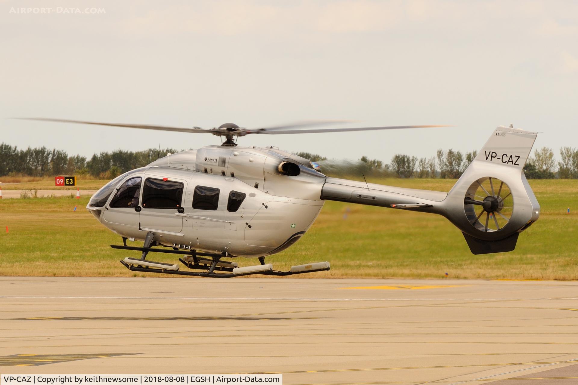 VP-CAZ, 2016 Airbus Helicopters H-145 C/N 20049, Arriving at Norwich.