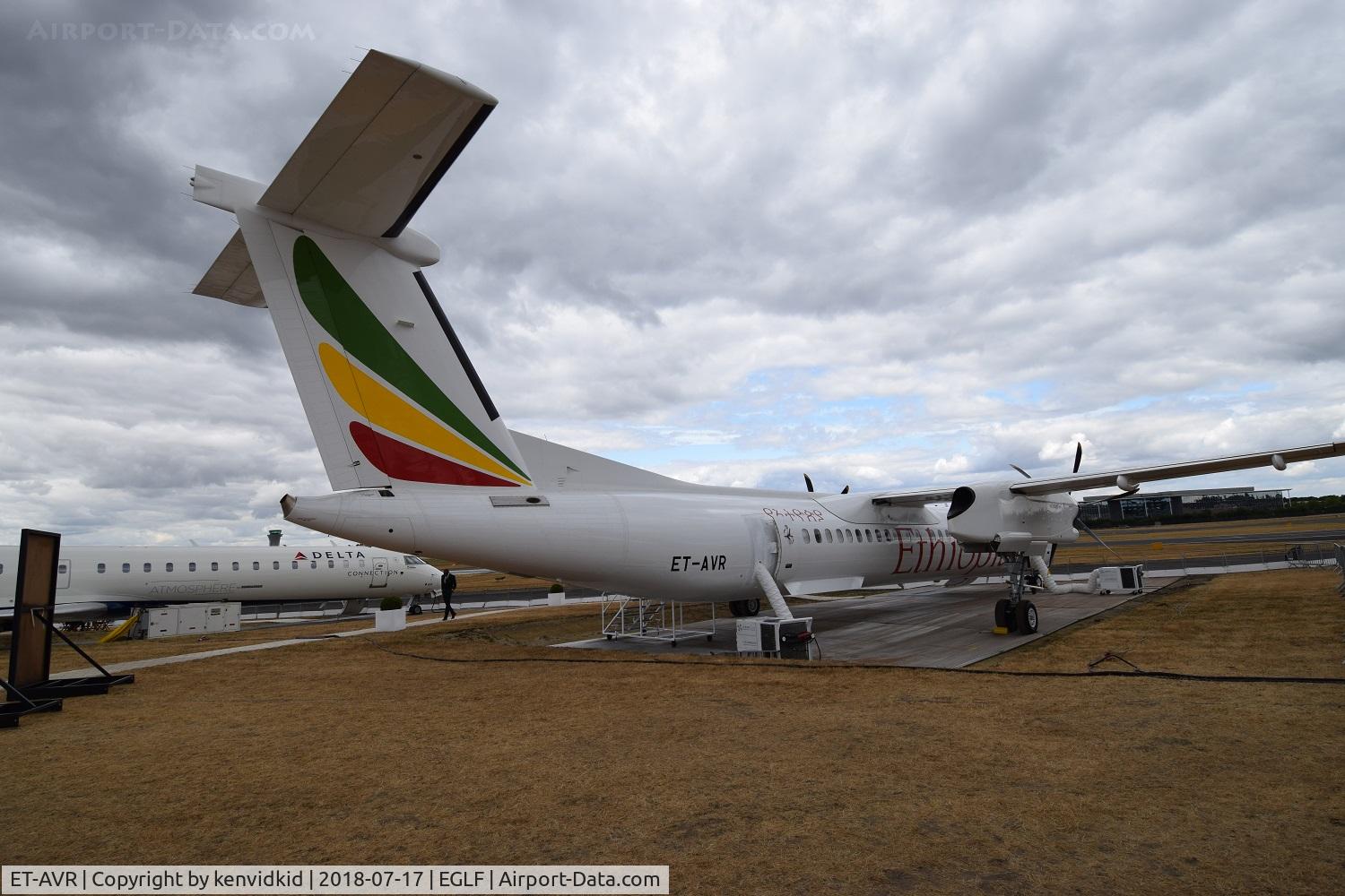 ET-AVR, 2018 Bombardier DHC-8-402 Q400 Dash 8 C/N 4581, On static display at FIA 2018.