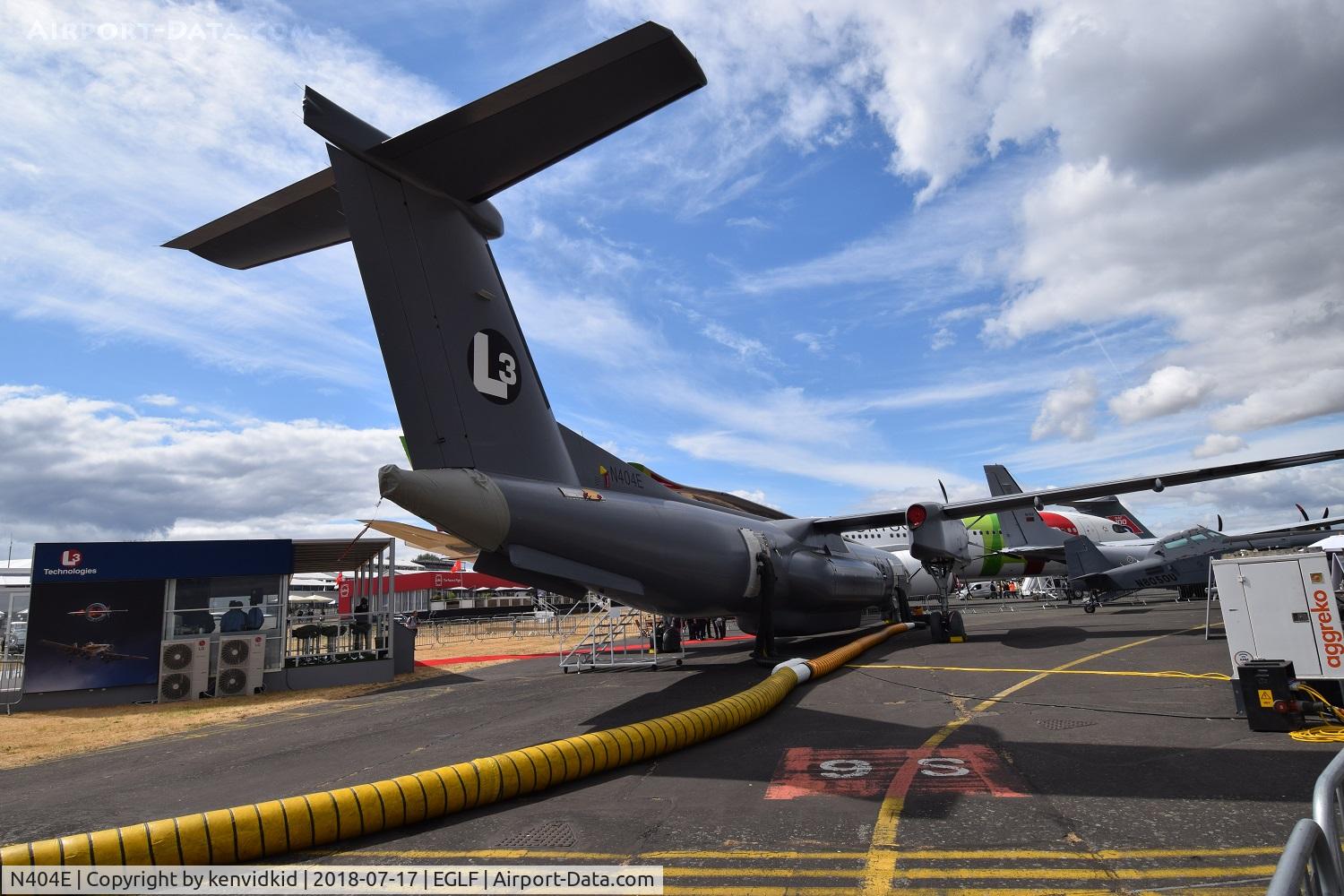 N404E, 2002 De Havilland Canada DHC-8-402Q Dash 8 C/N 4067, On static display at FIA 2018.