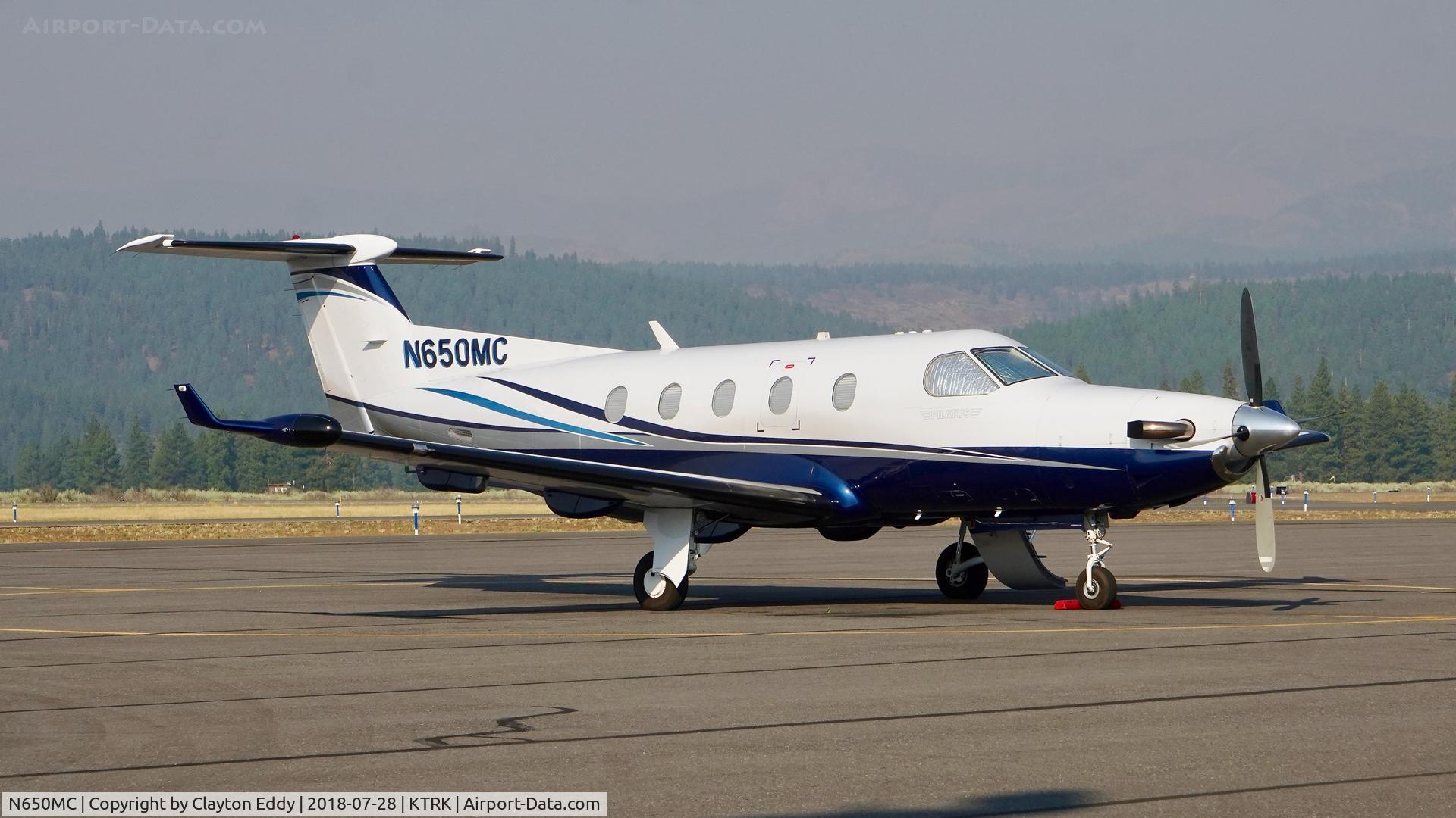 N650MC, 2005 Pilatus PC-12/45 C/N 650, Truckee Airport California 2018.