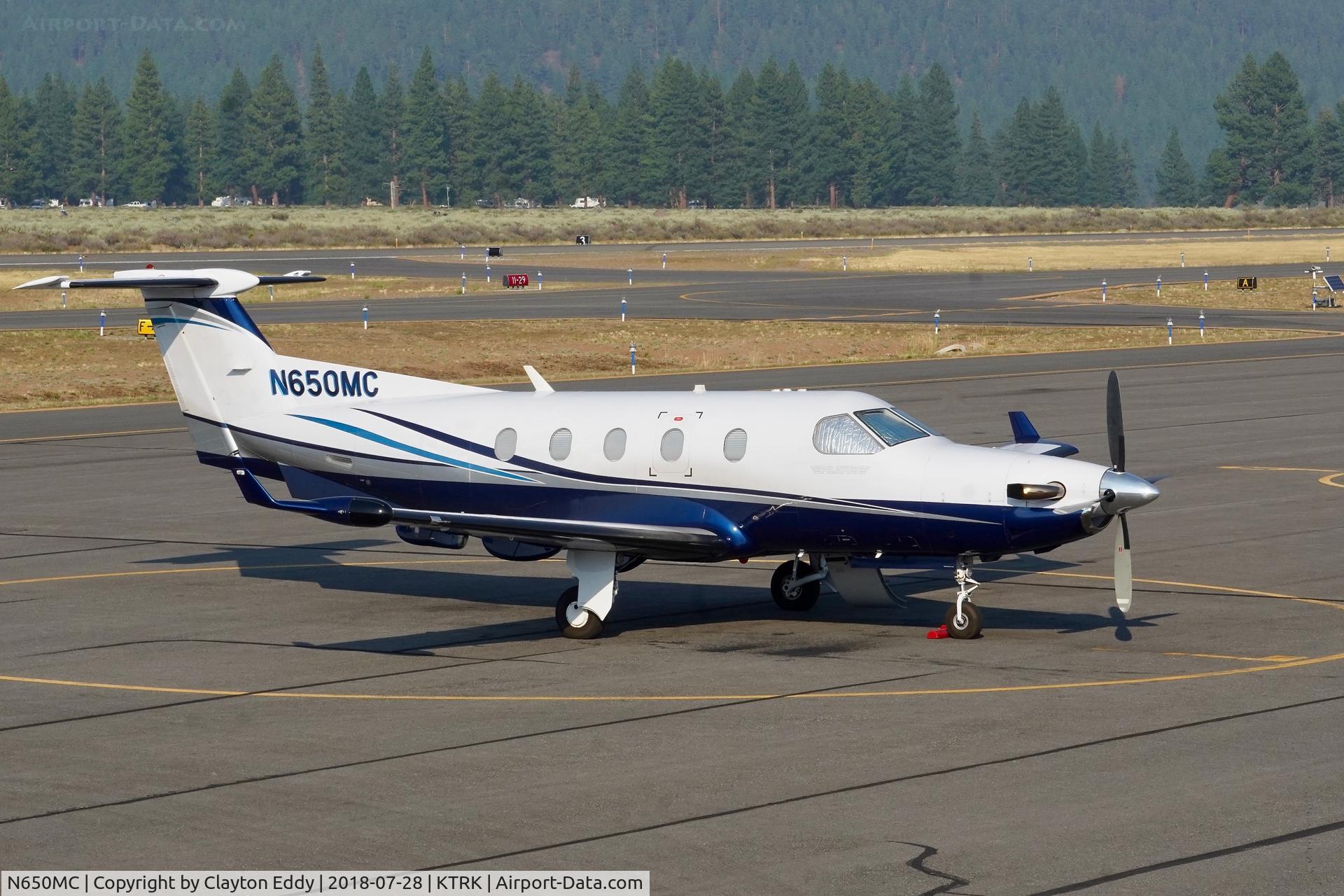 N650MC, 2005 Pilatus PC-12/45 C/N 650, Truckee Airport California 2018.