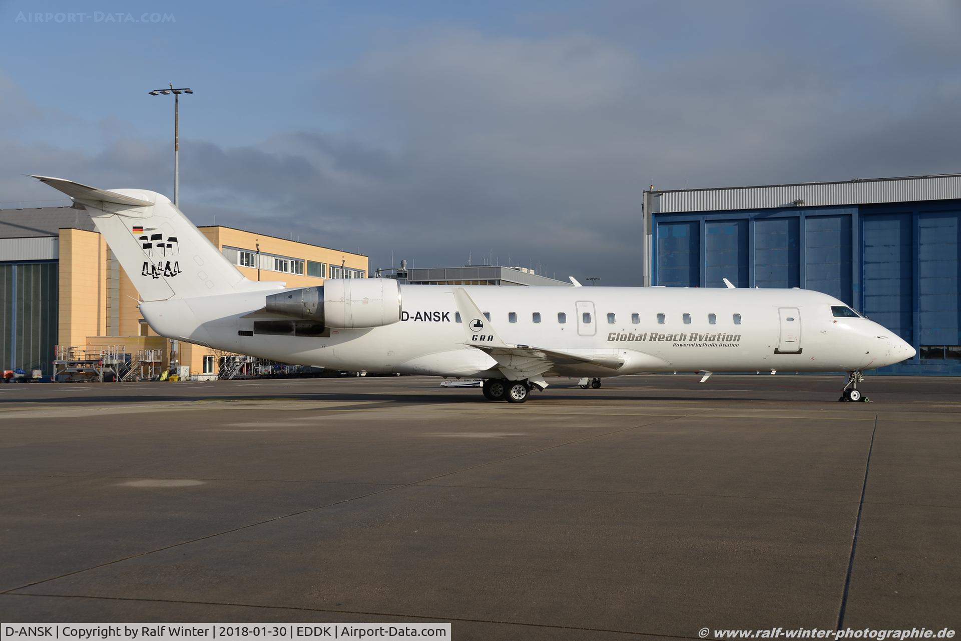 D-ANSK, 1993 Canadair CRJ-100LR (CL-600-2B19) C/N 7015, Canadair CL-600-2B19 CRJ-200LR - PAV ProAir Aviation - 7015 - D-ANSK - 30.01.2018 - CGN