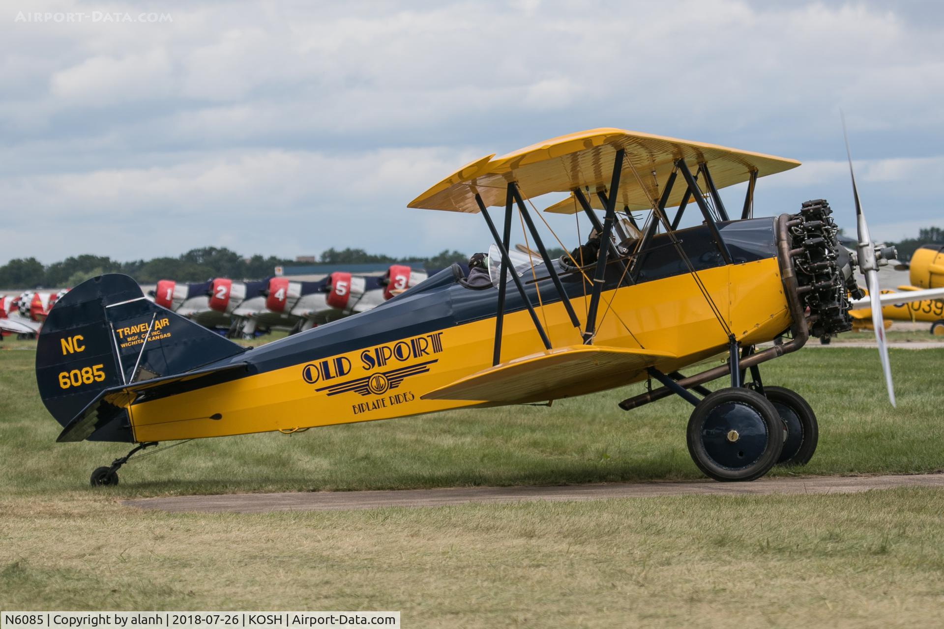 N6085, 1927 Curtiss-Wright Travel Air 4000 C/N 589, Taxiing out of the vintage park at AirVenture 2018