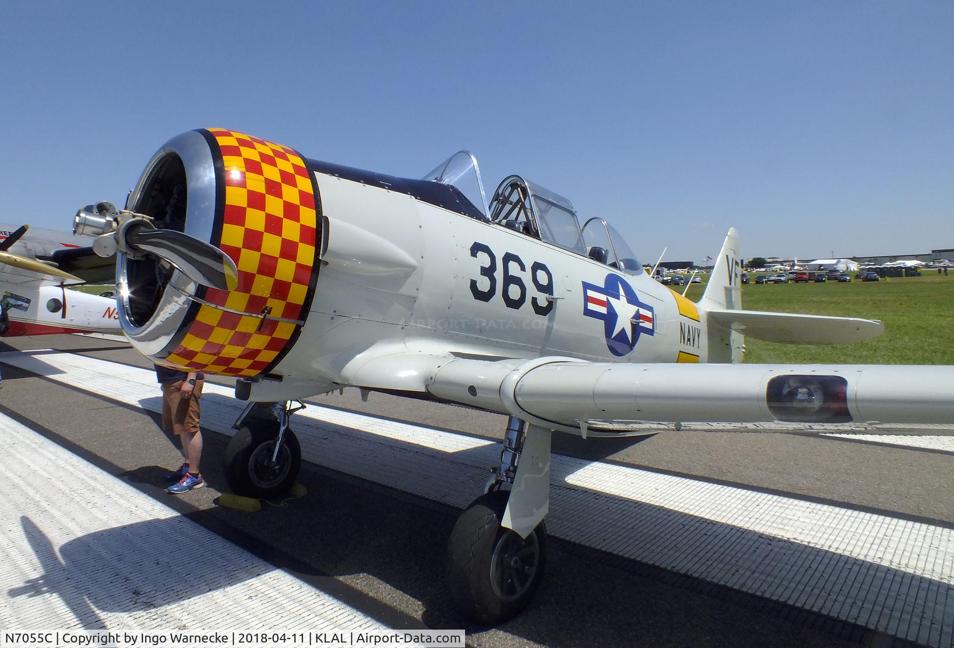 N7055C, 1944 North American SNJ-5 Texan C/N 84-895, North American SNJ-5 Texan at 2018 Sun 'n Fun, Lakeland FL