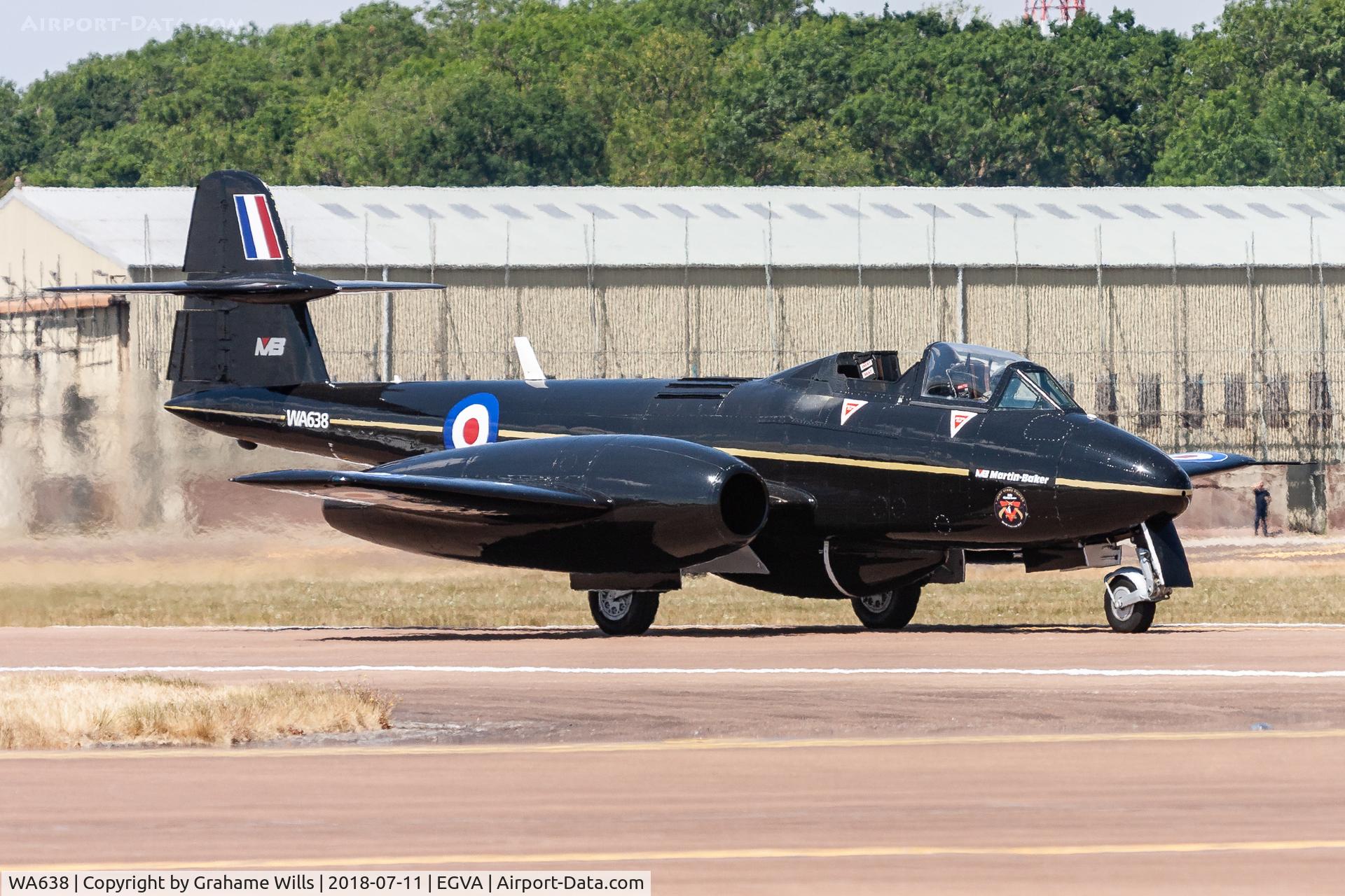 WA638, 1949 Gloster Meteor T.7(Mod) C/N G5/356539, Gloster Meteor T7 WA638 (G-JWMA) Martin-Baker Aircraft Fairford 11/7/18