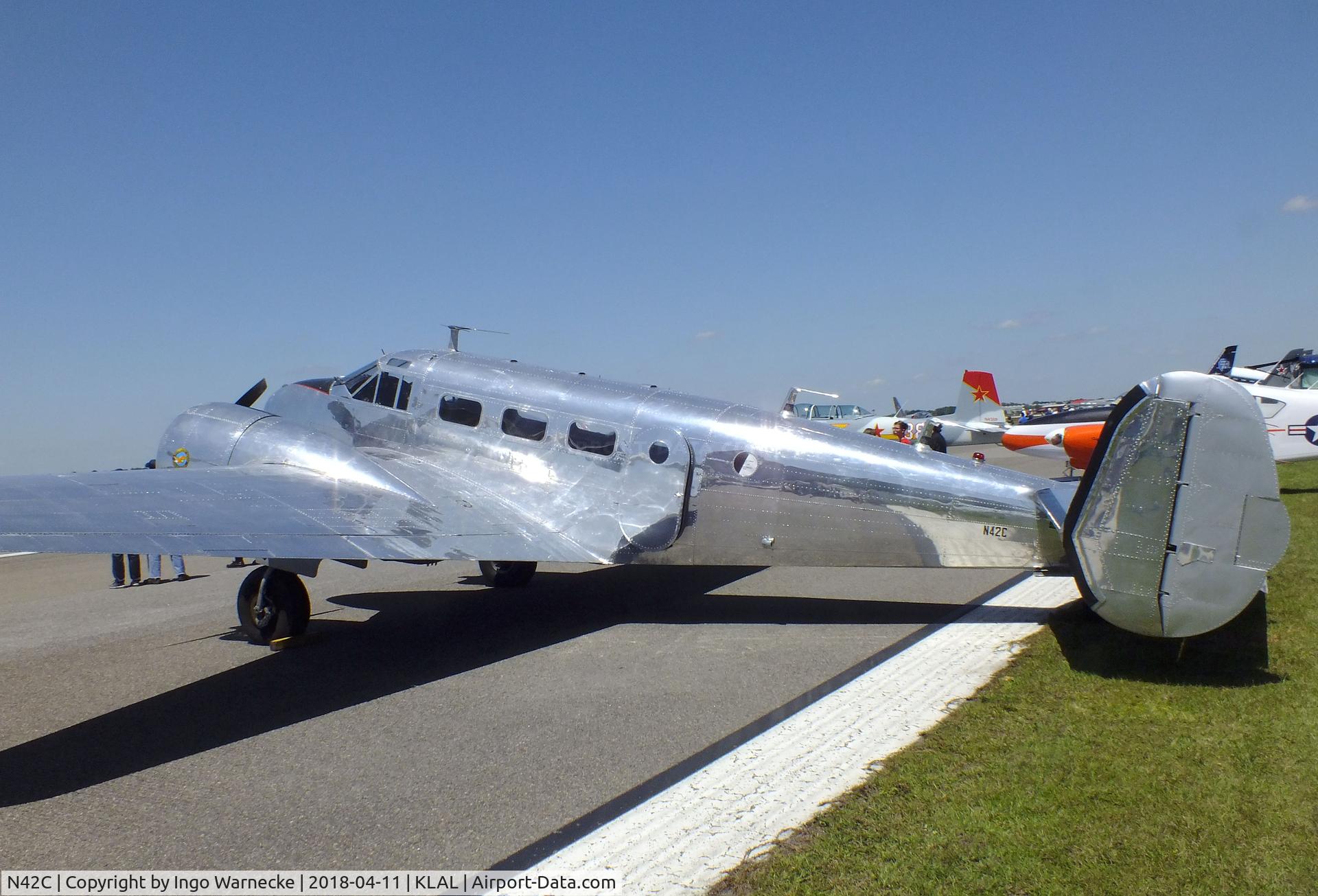 N42C, Beech D18S C/N A-468, Beechcraft D18S Twin Beech at 2018 Sun 'n Fun, Lakeland FL