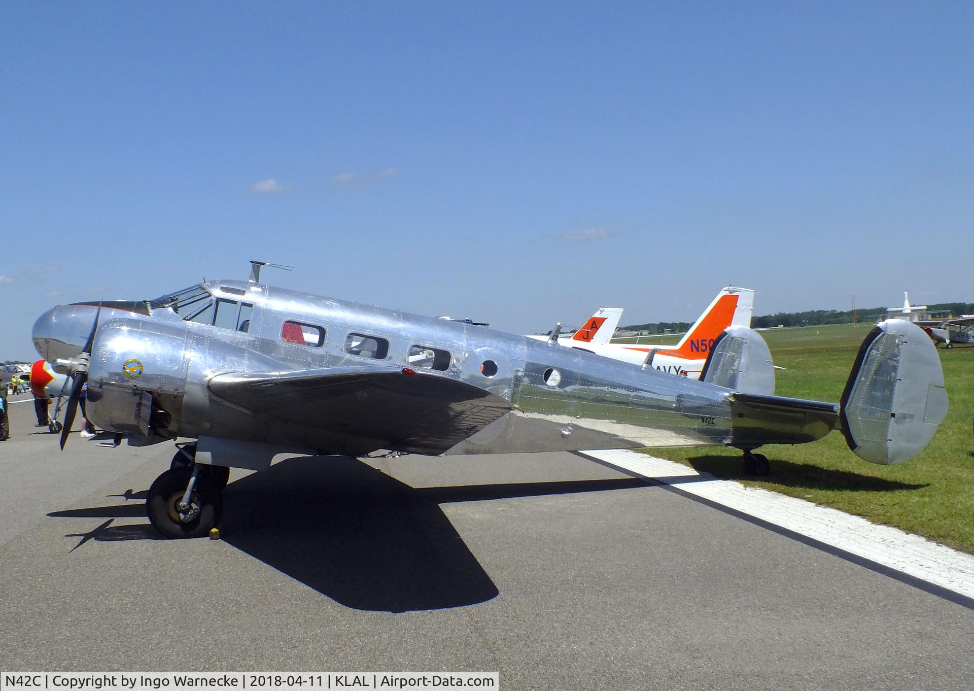 N42C, Beech D18S C/N A-468, Beechcraft D18S Twin Beech at 2018 Sun 'n Fun, Lakeland FL