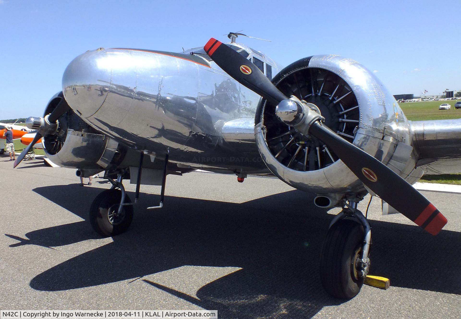 N42C, Beech D18S C/N A-468, Beechcraft D18S Twin Beech at 2018 Sun 'n Fun, Lakeland FL