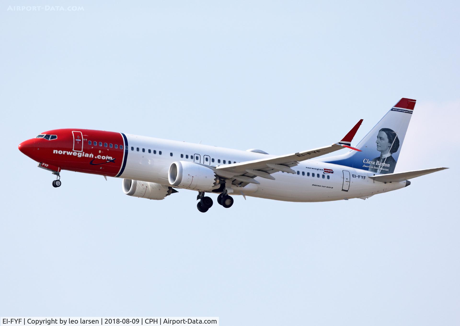 EI-FYF, 2017 Boeing 737-8 MAX C/N 42829, Copenhagen 9.8.2018
