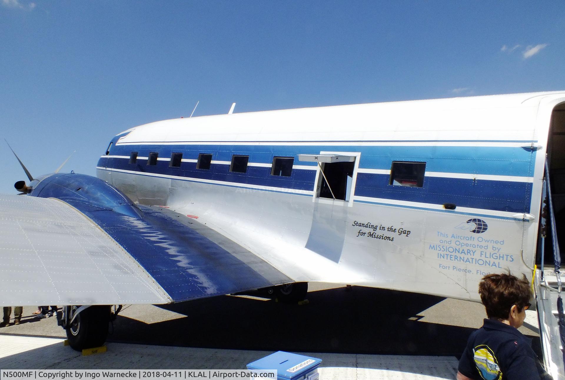 N500MF, 1944 Douglas DC-3C-TP C/N 27047, Douglas DC-3C-TP of Missionary Flights at 2018 Sun 'n Fun, Lakeland FL