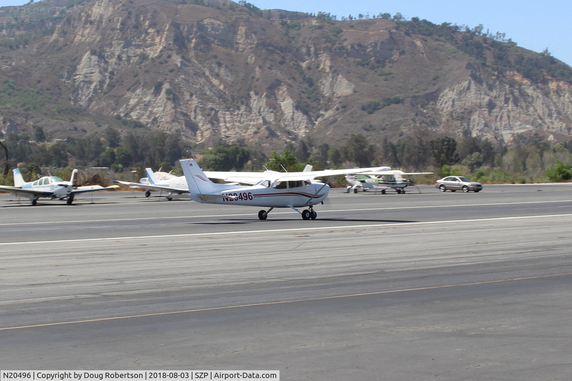 N20496, 1973 Cessna 172M C/N 17261339, 1973 Cessna 172M SKYHAWK, Lycoming )-320-E2D 150 Hp, landing roll Rwy 22