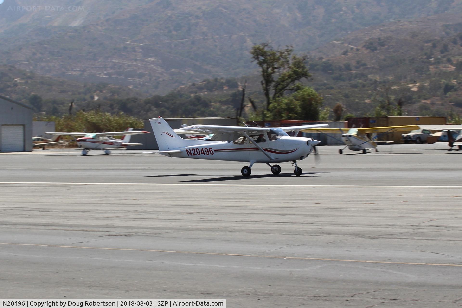 N20496, 1973 Cessna 172M C/N 17261339, 1973 Cessna 172M SKYHAWK, Lycoming O-320-E2D 150 Hp, landing roll Rwy 22