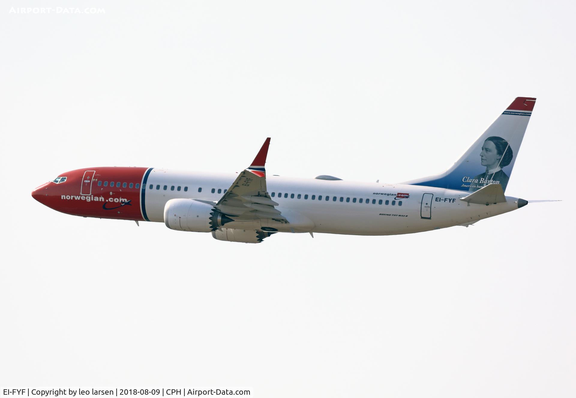 EI-FYF, 2017 Boeing 737-8 MAX C/N 42829, Copenhagen 9.8.2018