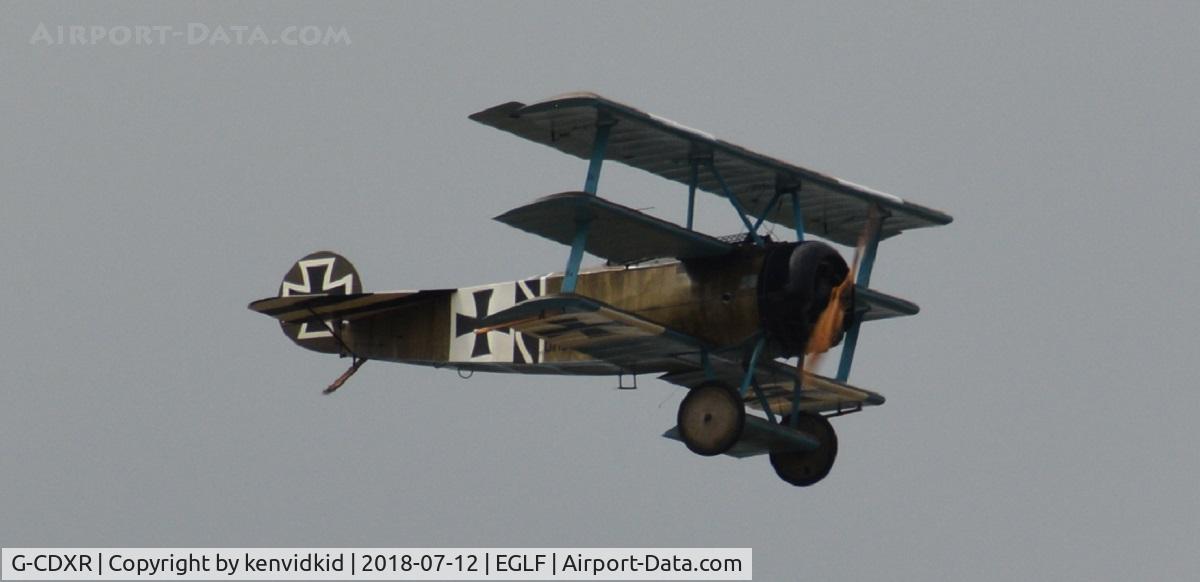 G-CDXR, 2006 Fokker Dr.1 Triplane Replica C/N PFA 238-14043, Part of the Great War Display Team, validating for FIA 2018.