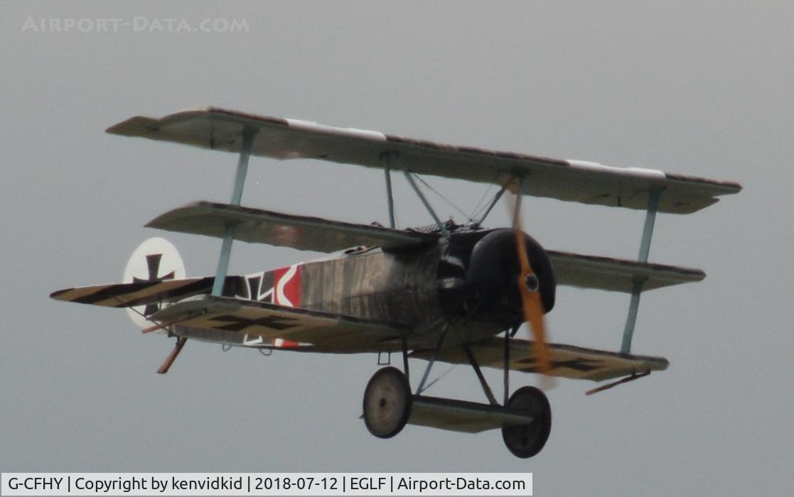 G-CFHY, 2010 Fokker Dr.1 Triplane Replica C/N PFA 238-14408, Part of the Great War Display Team, validating for FIA 2018.