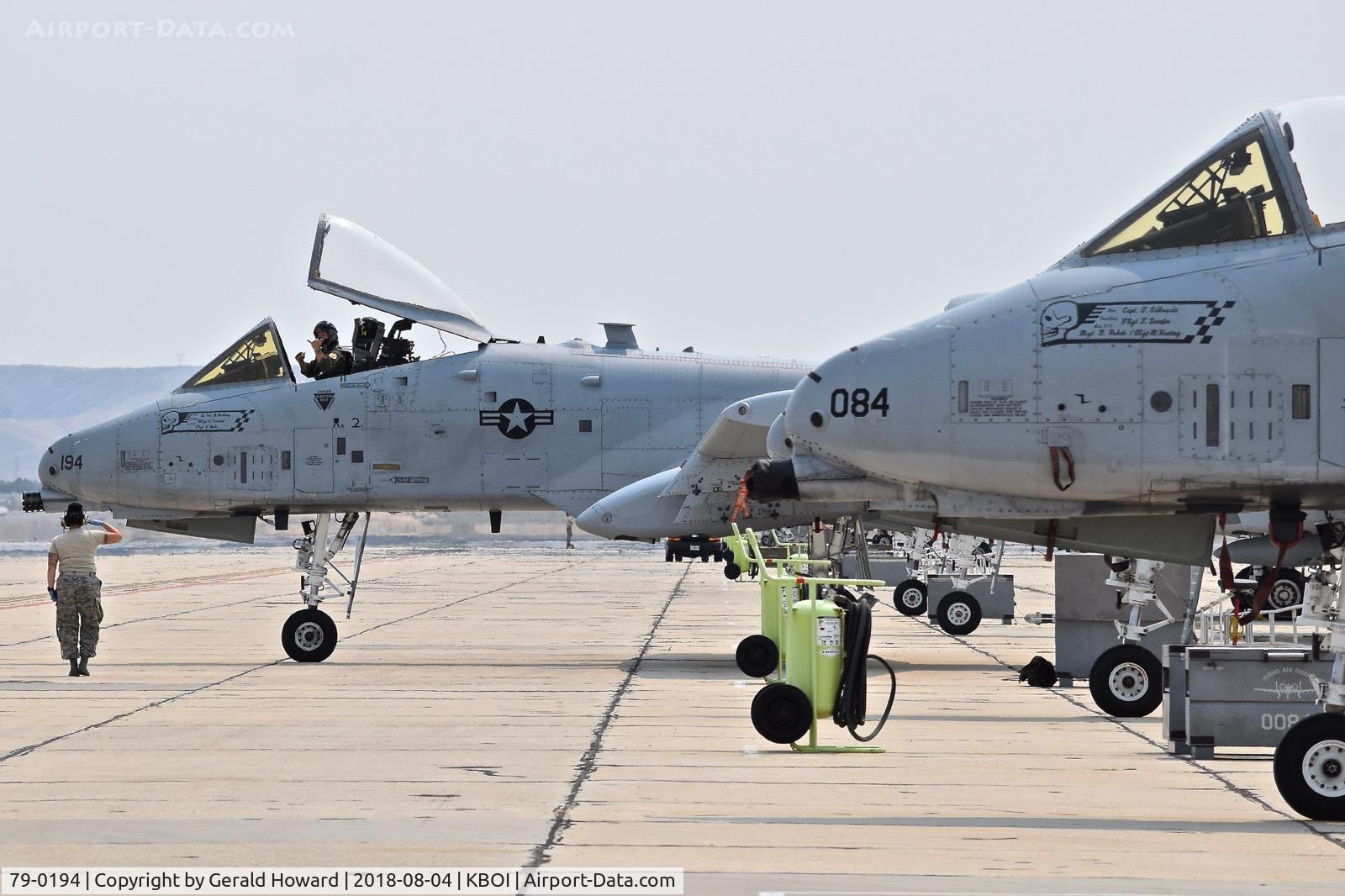 79-0194, 1979 Fairchild Republic A-10C Thunderbolt II C/N A10-0458, Taxiing out from the ramp for a training mission. 190th Fighter Sq., 124th Fighter Wing, Idaho ANG.
