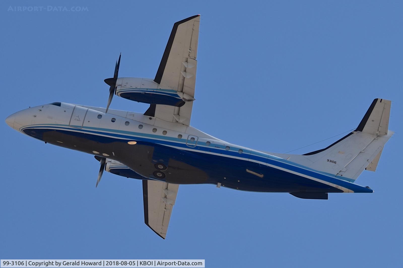 99-3106, 1999 Dornier C-146A Wolfhound (328) C/N 3106, Departing RWY 28L. One of 20 Wolfhounds flying for the U. S. Special Operations Command.