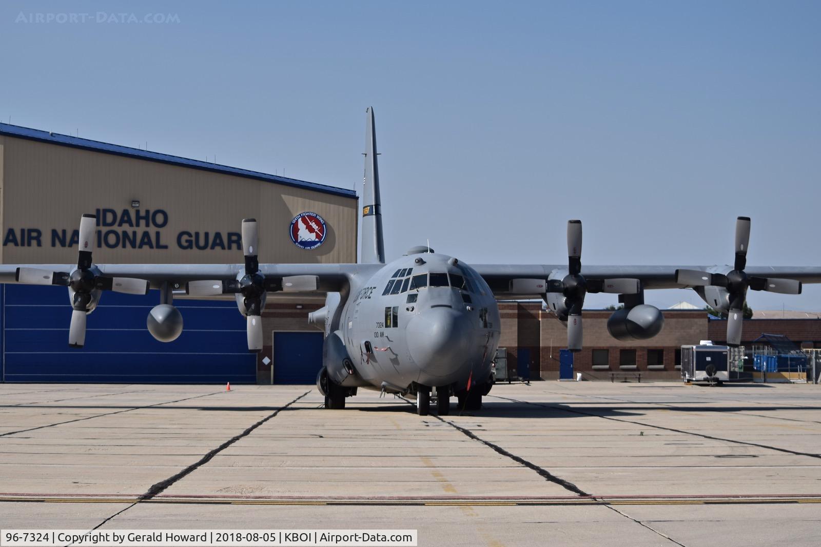 96-7324, 1996 Lockheed C-130H-3 Hercules C/N 382-5433, Parked on the Idaho ANG ramp. West Virginia ANG.