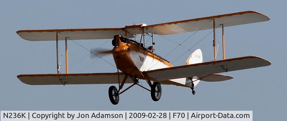 N236K, 1929 De Havilland DH.60GM Gipsy Moth C/N 48, Oldest American-manufactured DH.60GM Gipsy Moth (c/n: 48) flying in the world today.  G=Gipsy Engine.  M=Metal Moth (welded steel tube fuselage).  Original FAA registration=NC236K.