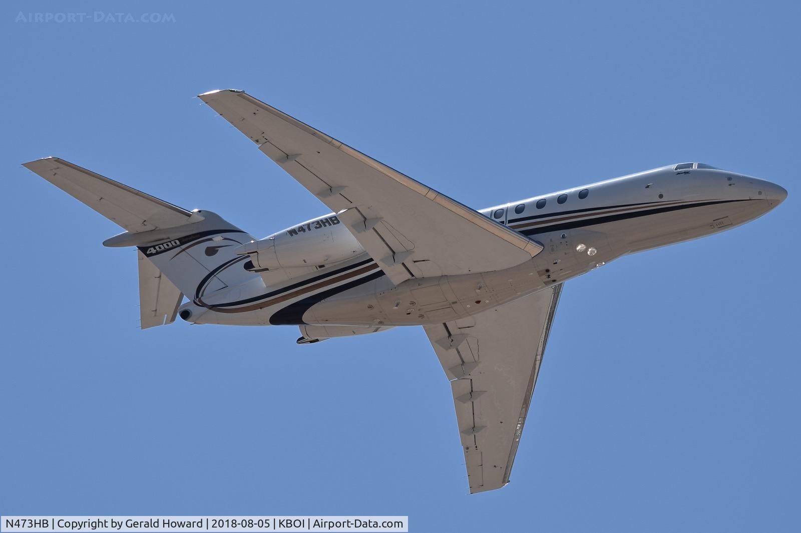 N473HB, 2012 Hawker Beechcraft 4000 C/N RC-73, Departing BOI.