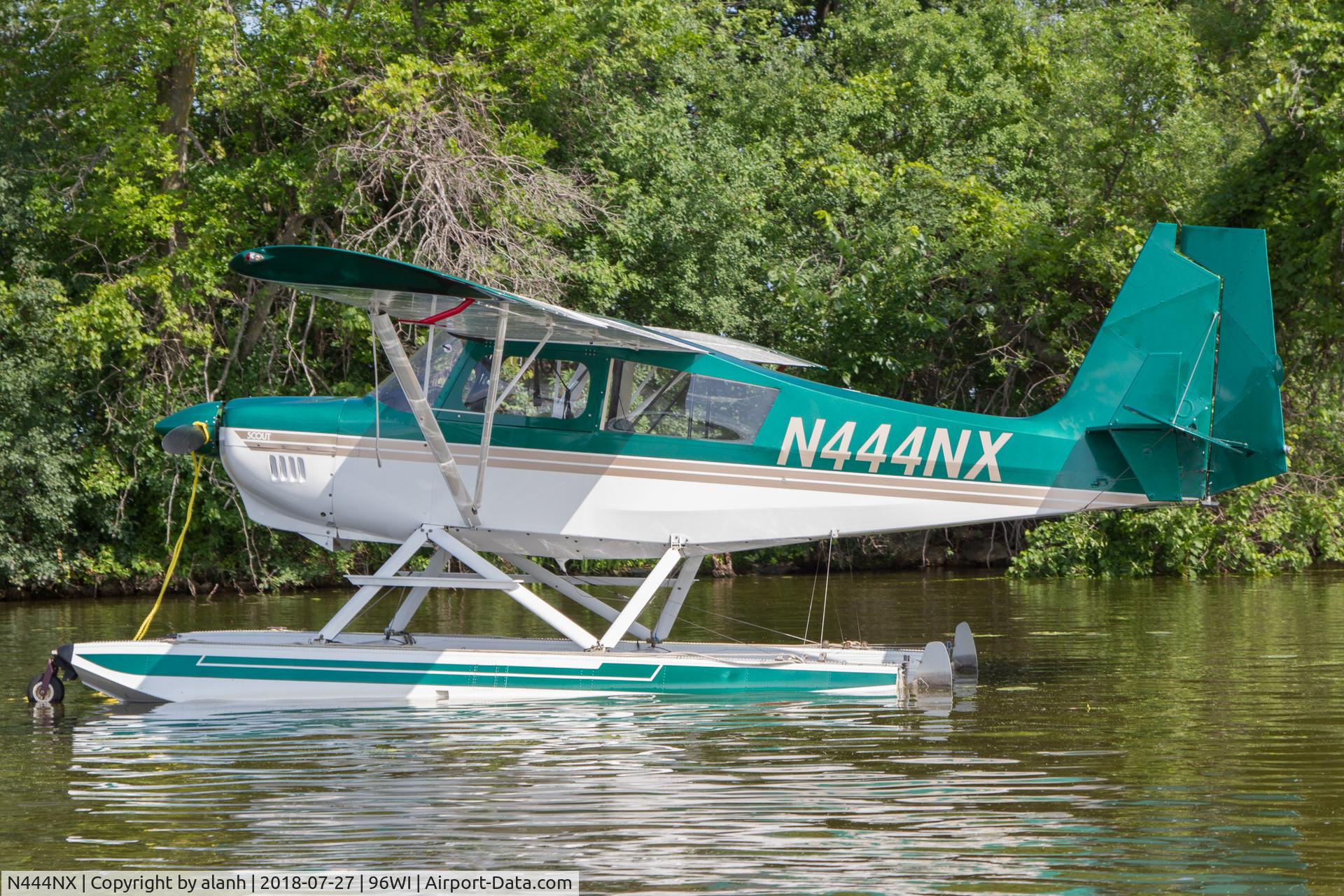 N444NX, American Champion 8GCBC Scout C/N 419-2000, Moored at the seaplane base, AirVenture 2018