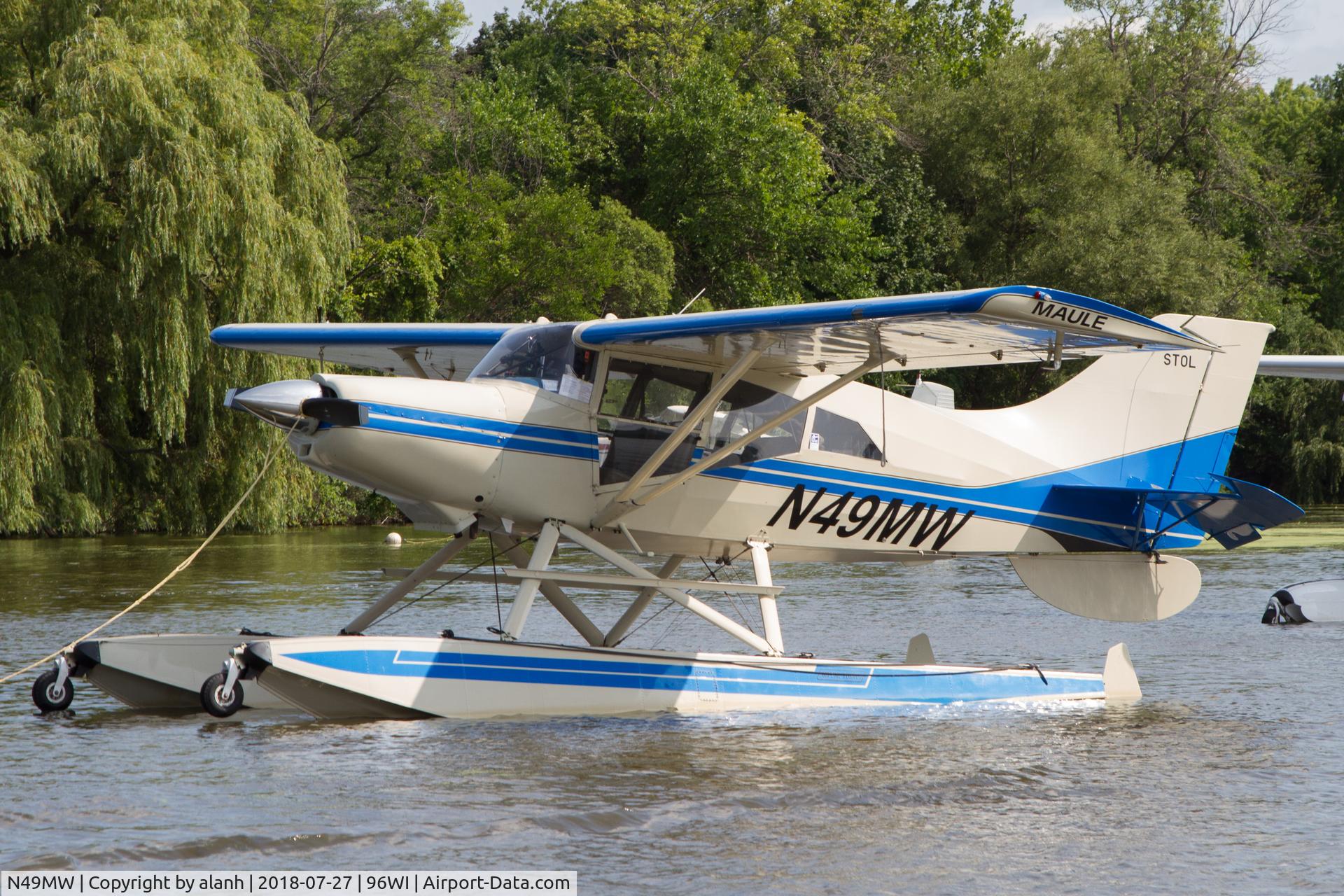 N49MW, 1992 Maule M-7-235 Super Rocket C/N 4112C, Moored at the seaplane base, AirVenture 2018
