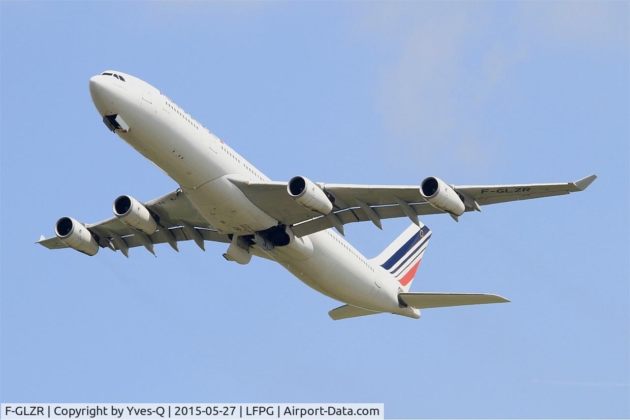 F-GLZR, 1999 Airbus A340-313X C/N 307, Airbus A340-313X, Take off rwy 27L, Roissy Charles De Gaulle airport (LFPG-CDG)