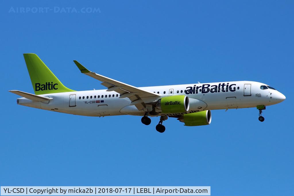 YL-CSD, 2017 Bombardier CSeries CS300 (BD-500-1A11) C/N 55006, Landing