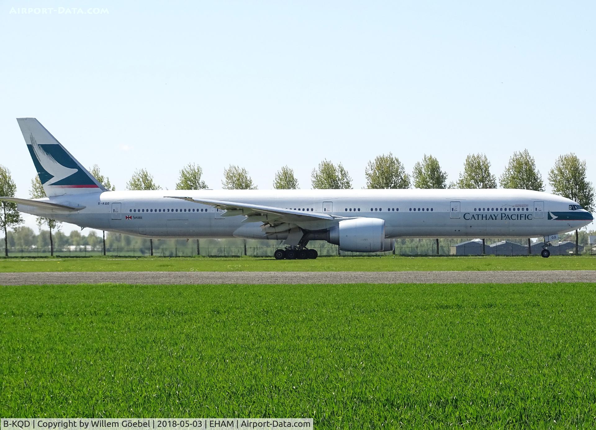 B-KQD, 2012 Boeing 777-367/ER C/N 39237, Taxi to runway 36L of Schiphol Airport