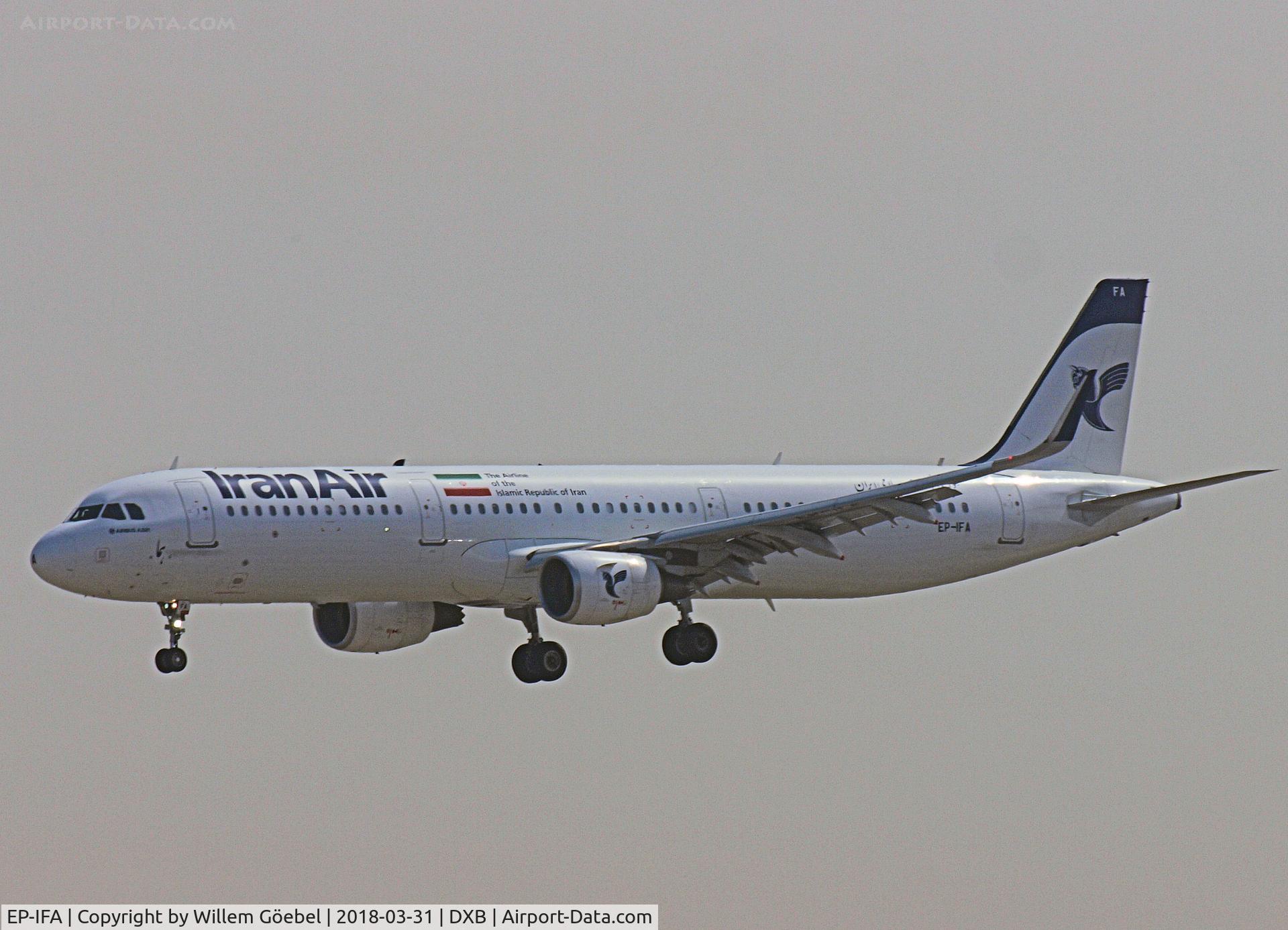 EP-IFA, 2016 Airbus A321-211 C/N 7418, Landing on DUBAI INTERNATIONAL Airport