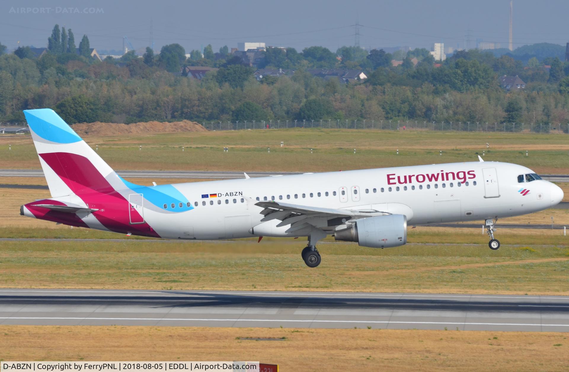 D-ABZN, 2007 Airbus A320-216 C/N 3080, Eurowings A320 landing