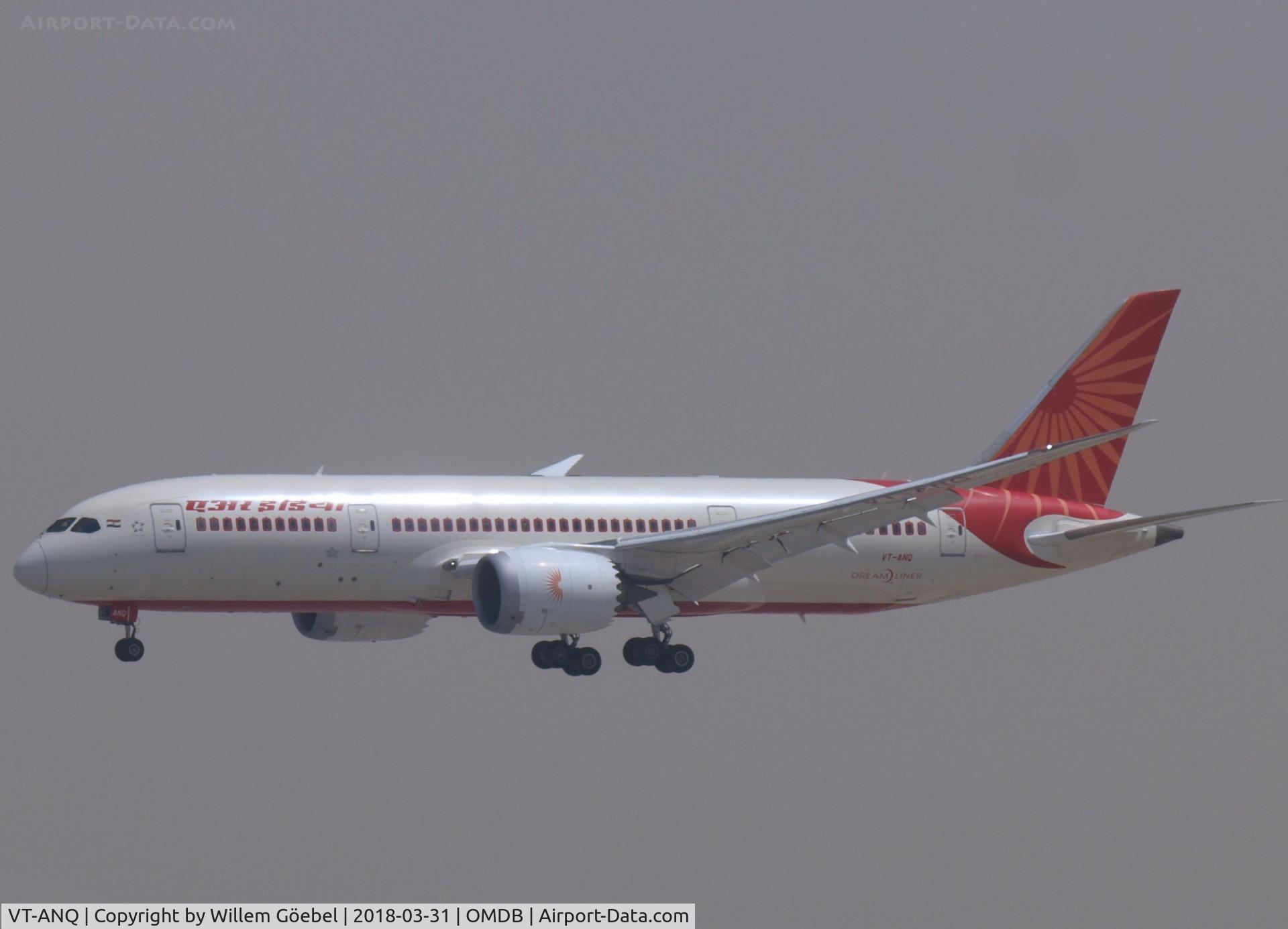 VT-ANQ, 2014 Boeing 787-8 Dreamliner C/N 36288, Landing on DUBAI INTERNATIONAL Airport