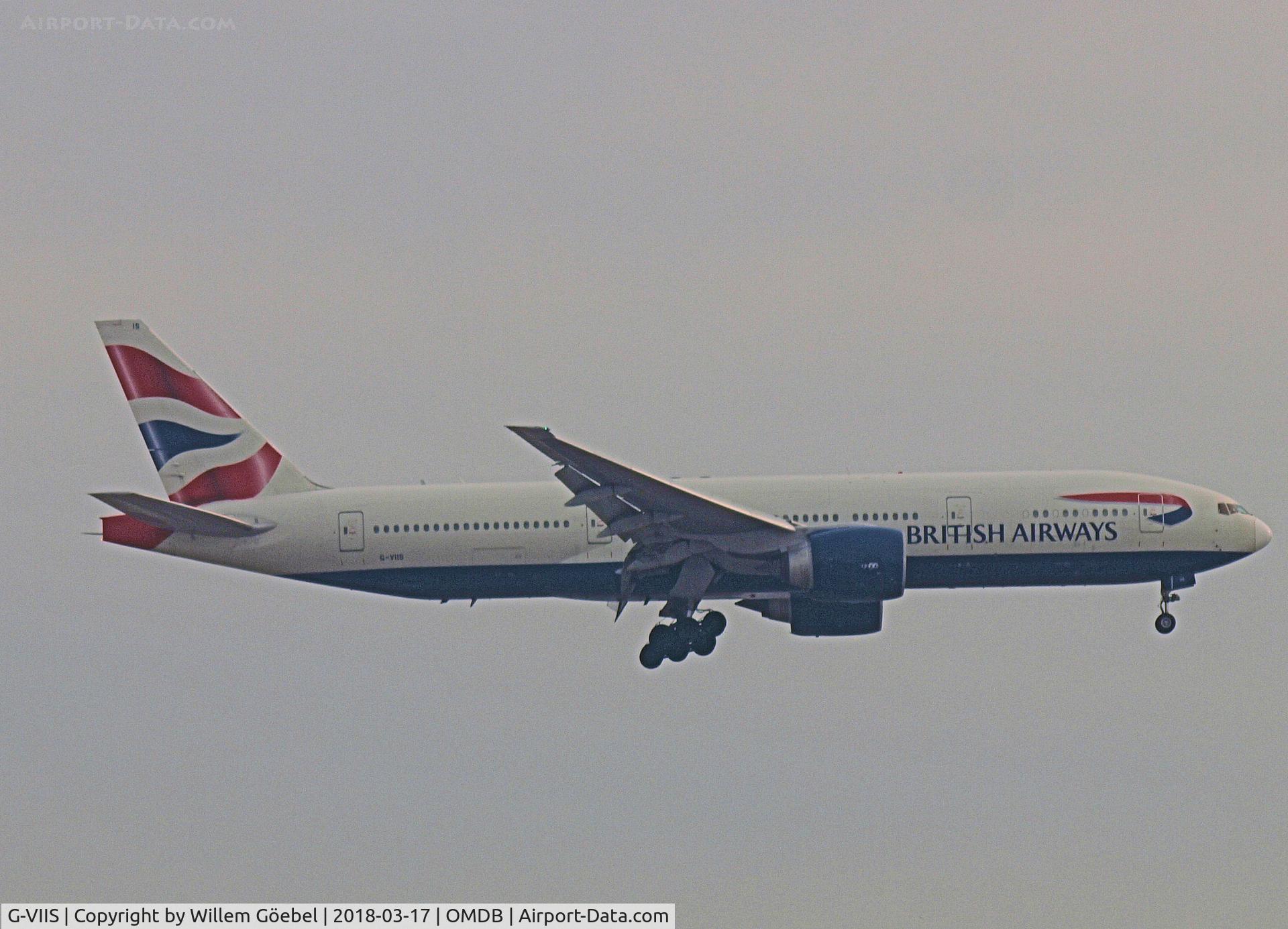G-VIIS, 1999 Boeing 777-236/ER C/N 29323, Landing on DUBAI INTERNATIONAL Airport