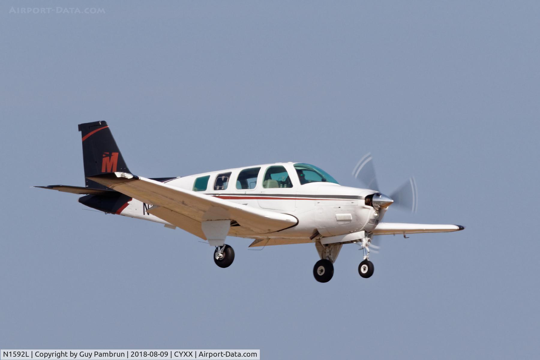 N1592L, 1976 Beech A36 Bonanza 36 C/N E-832, Landing