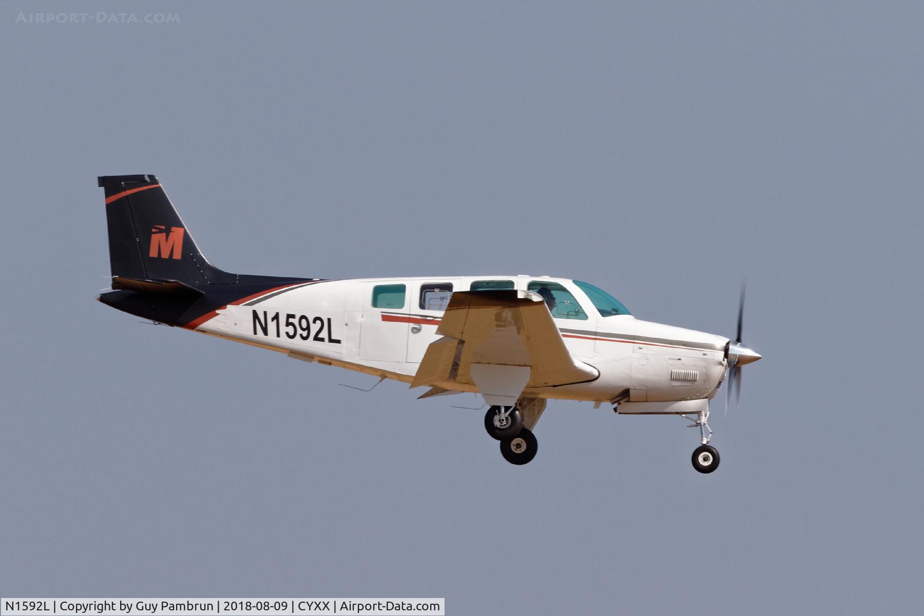 N1592L, 1976 Beech A36 Bonanza 36 C/N E-832, Landing