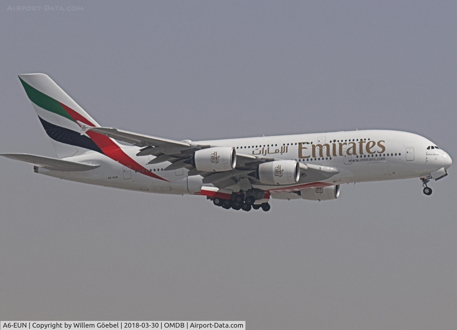 A6-EUN, 2016 Airbus A380-842 C/N 226, Take off from DUBAI INTERNATIONAL Airport
