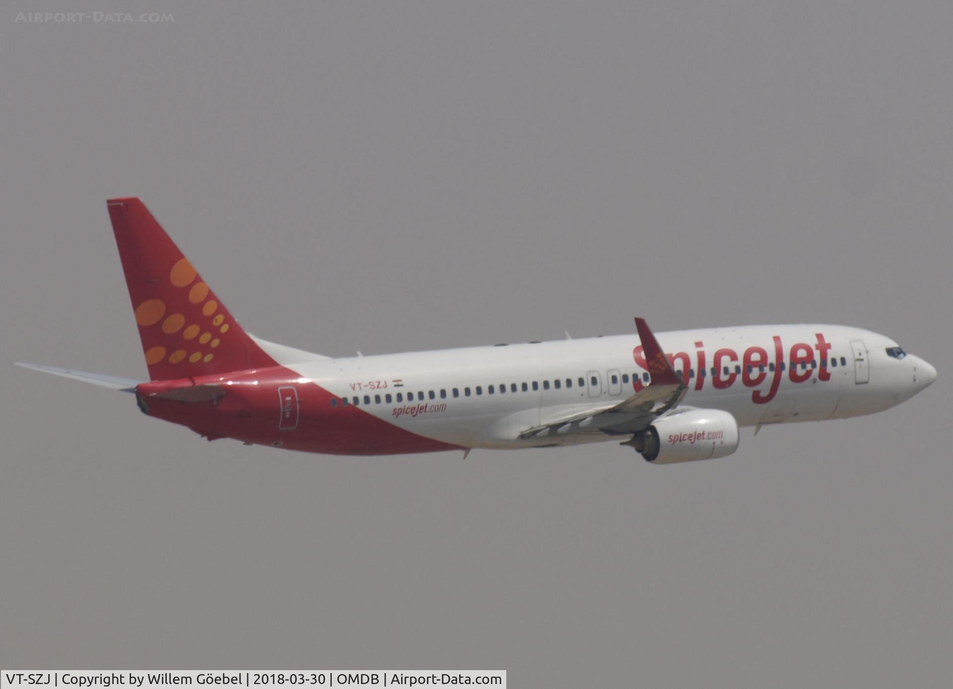 VT-SZJ, 2013 Boeing 737-8GJ C/N 41397, Take off from DUBAI INTERNATIONAL Airport