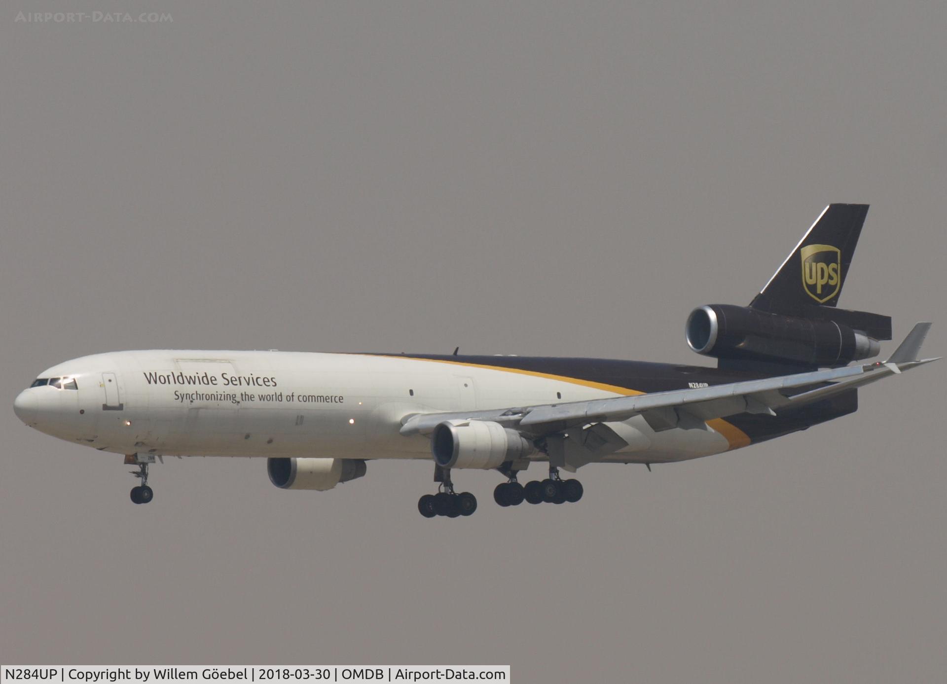 N284UP, 1997 McDonnell Douglas MD-11F C/N 48541, Landing on DUBAI INTERNATIONAL Airport