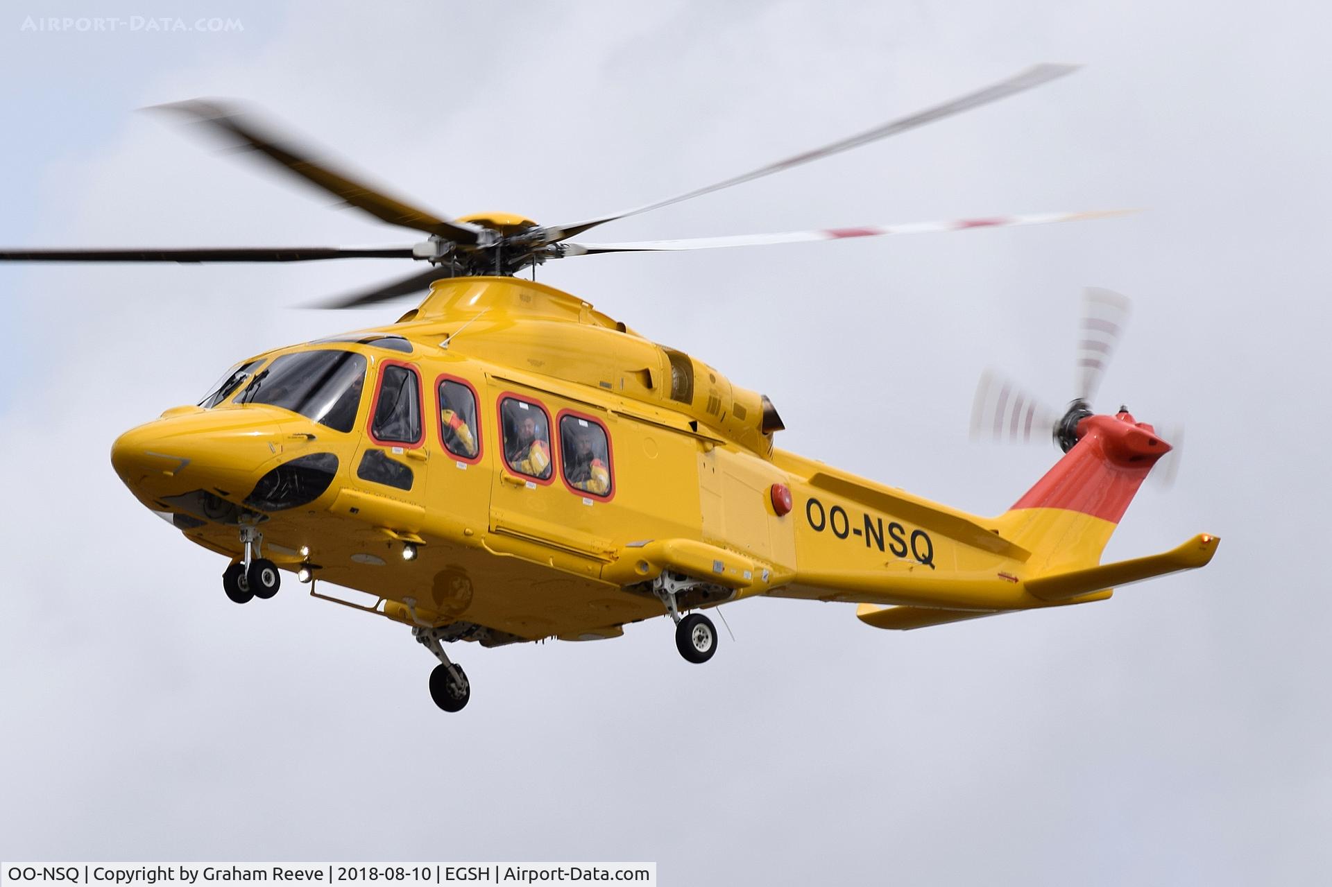 OO-NSQ, 2018 AgustaWestland AW-139 C/N 41513, Departing from Norwich