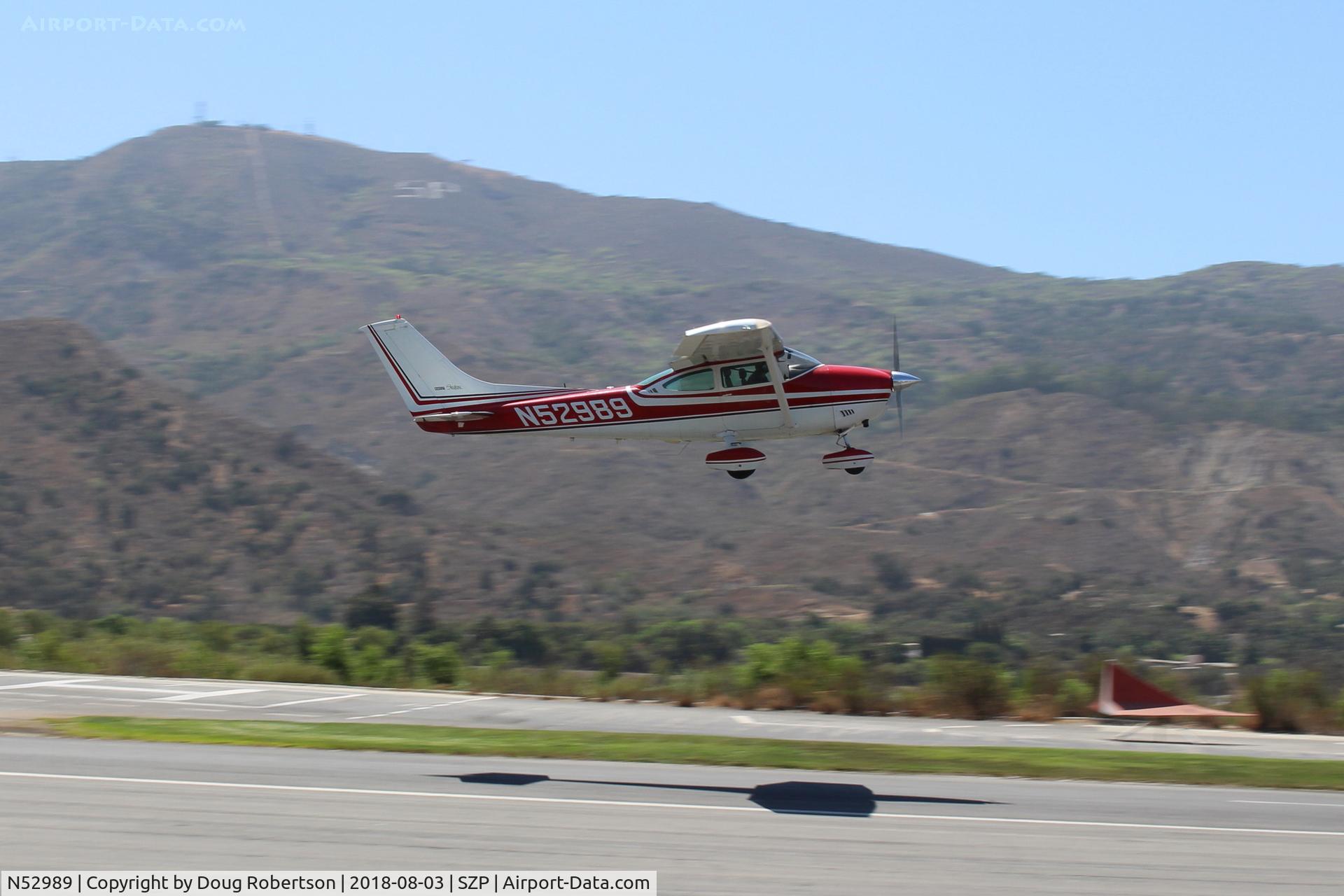 N52989, 1974 Cessna 182P Skylane C/N 18262989, 1974 Cessna 182P SKYLANE, Continental O-470-S 230 Hp, takeoff climb Rwy 22
