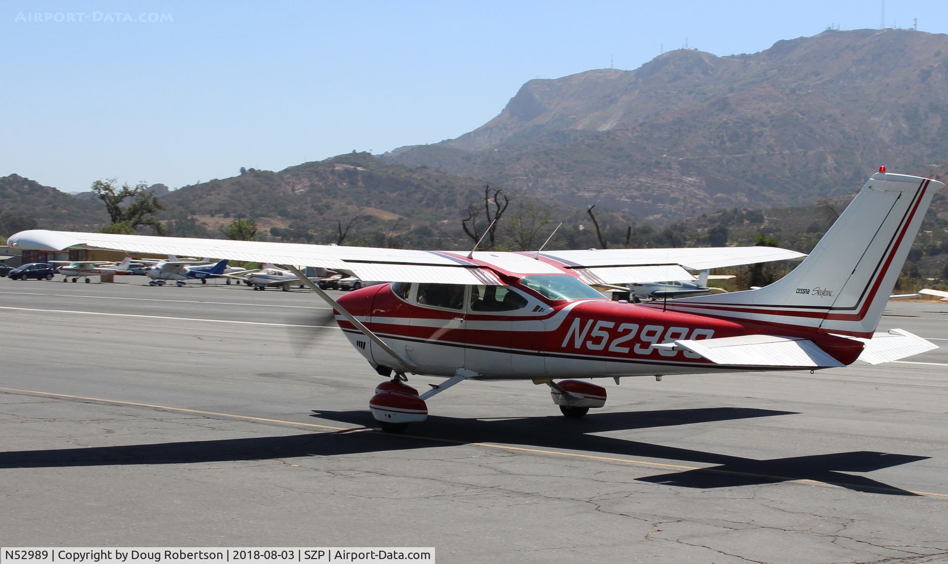 N52989, 1974 Cessna 182P Skylane C/N 18262989, 1974 Cessna 182P SKYLANE, CONTINENTAL O-470 230 Hp, taxi to Rwy 22