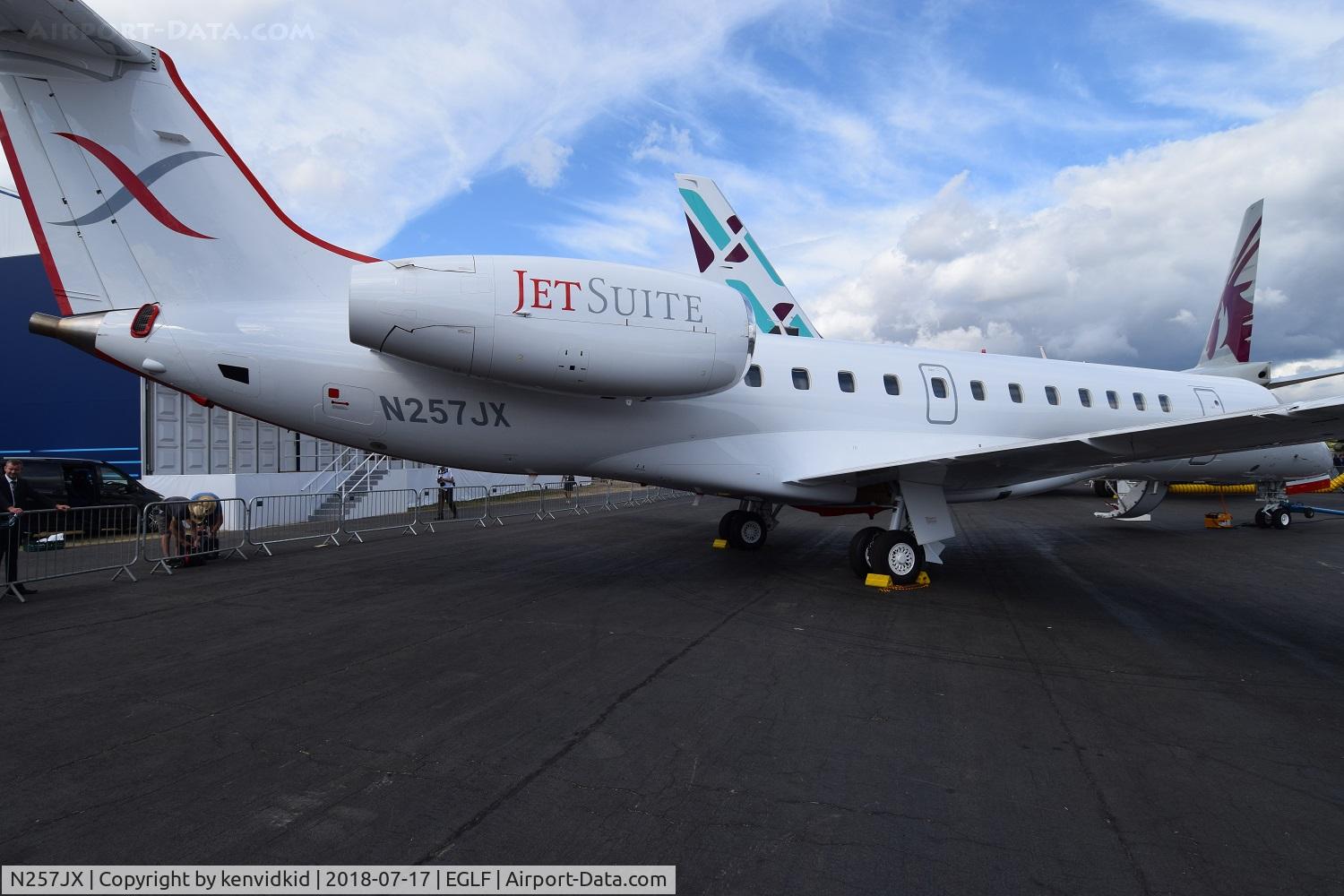 N257JX, 2000 Embraer ERJ-135LR (EMB-135LR) C/N 145314, On static display at FIA 2018.