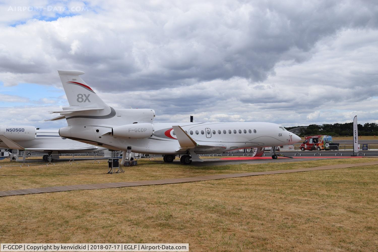 F-GCDP, 2018 Dassault Falcon 7X C/N 439, On static display at FIA 2018.