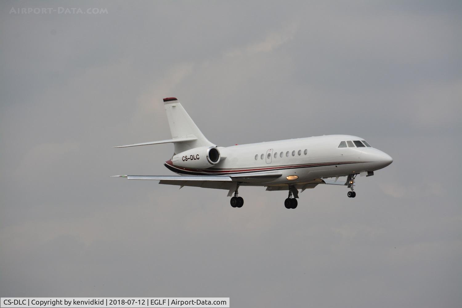 CS-DLC, 2006 Dassault Falcon 2000EX C/N 98, Arriving at Farnborough.