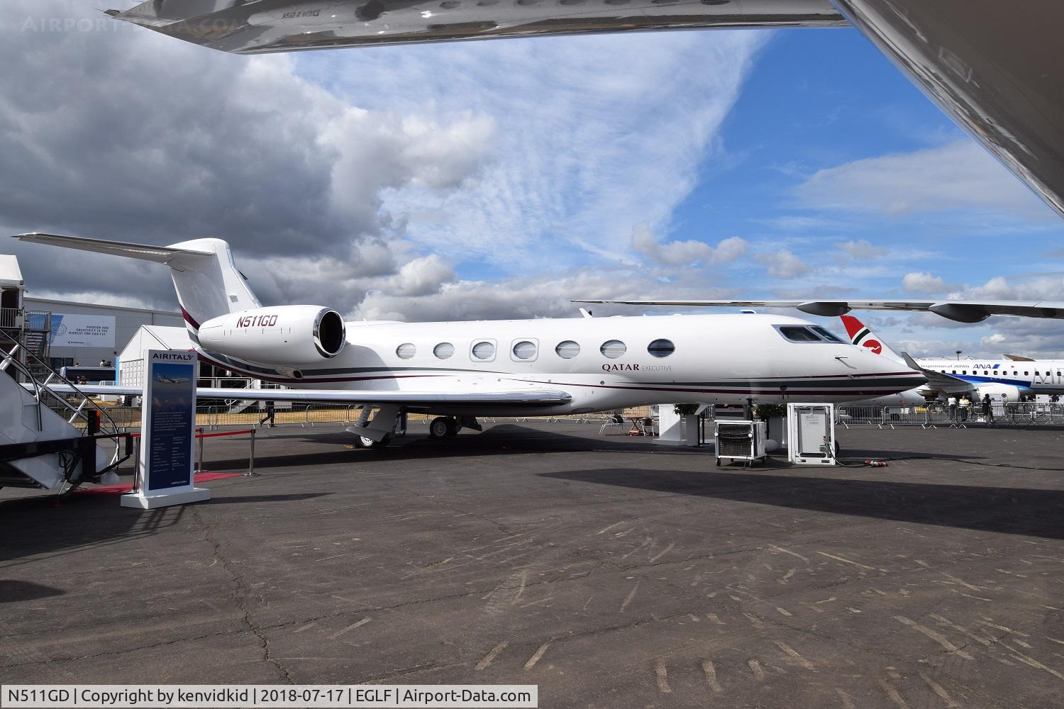 N511GD, 2018 Gulfstream Aerospace G500 C/N 72011, On static display at FIA 2018.