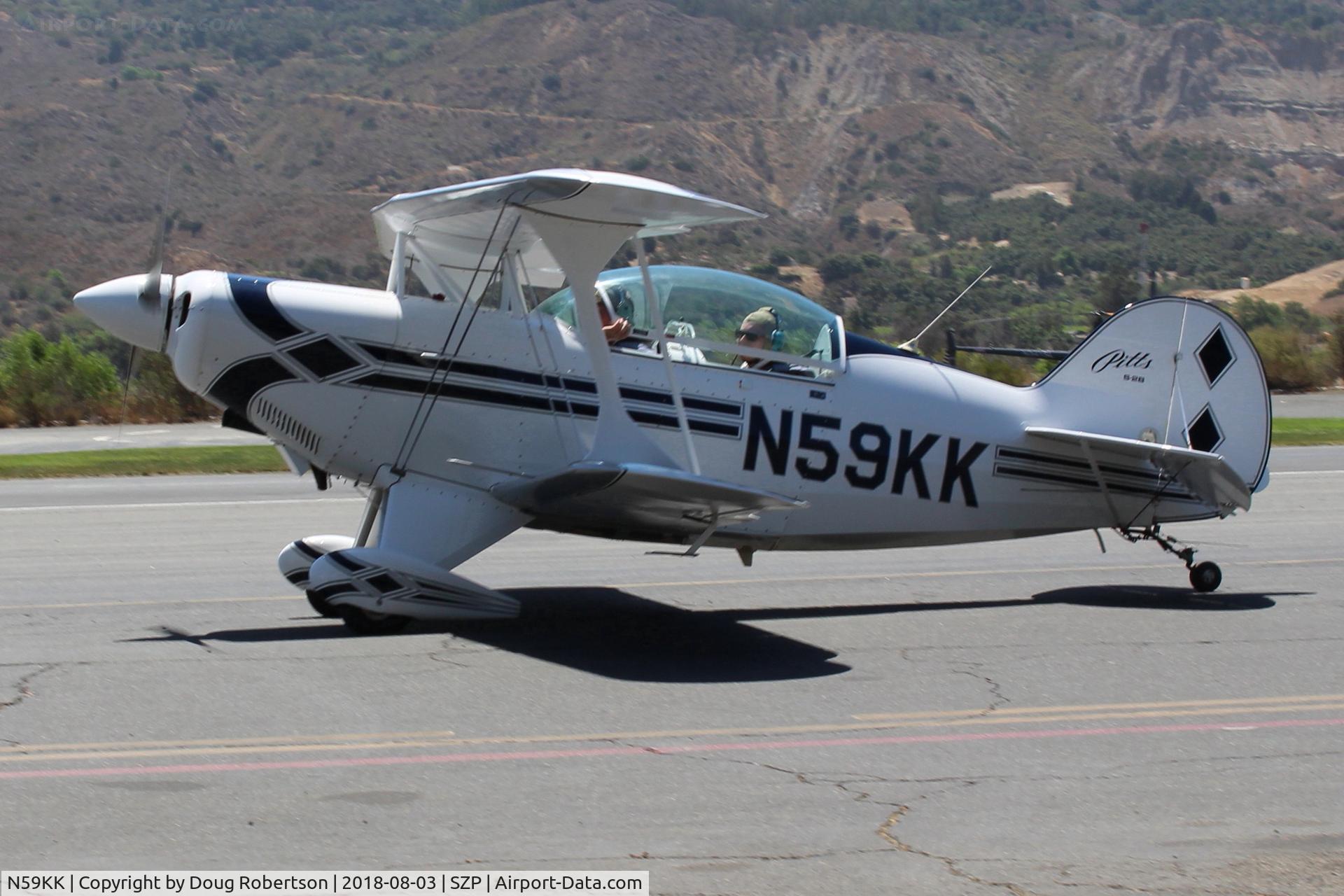 N59KK, 1991 Aviat Pitts S-2B Special C/N 5214, 1991 Aviat PITTS S-2B SPECIAL, Lycoming AEIO-540 260 Hp, S-turns taxi for visibility to Rwy 22